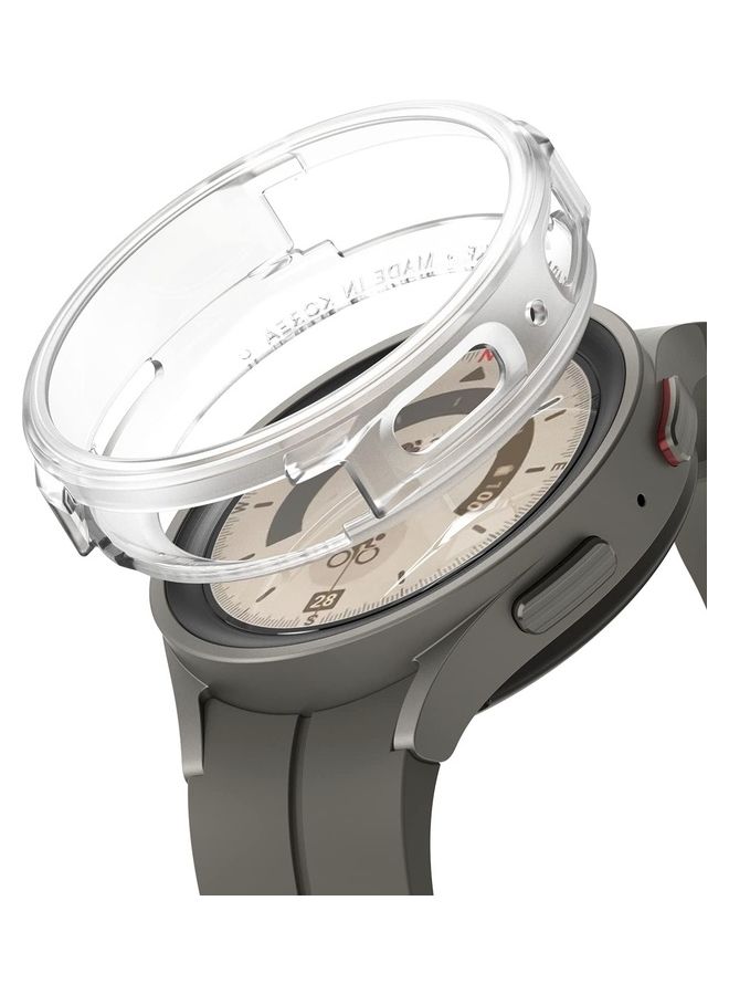 رينجك غطاء حماية واقٍ آير سبورتس بتصميم رفيع وناعم ومرن من البولي يوريثان الحراري المتين بإطار مرتفع مصمم بفتحات للأزرار لساعة جالاكسي ووتش 5 مقاس 45 مم شفاف مطفأ - Image 1