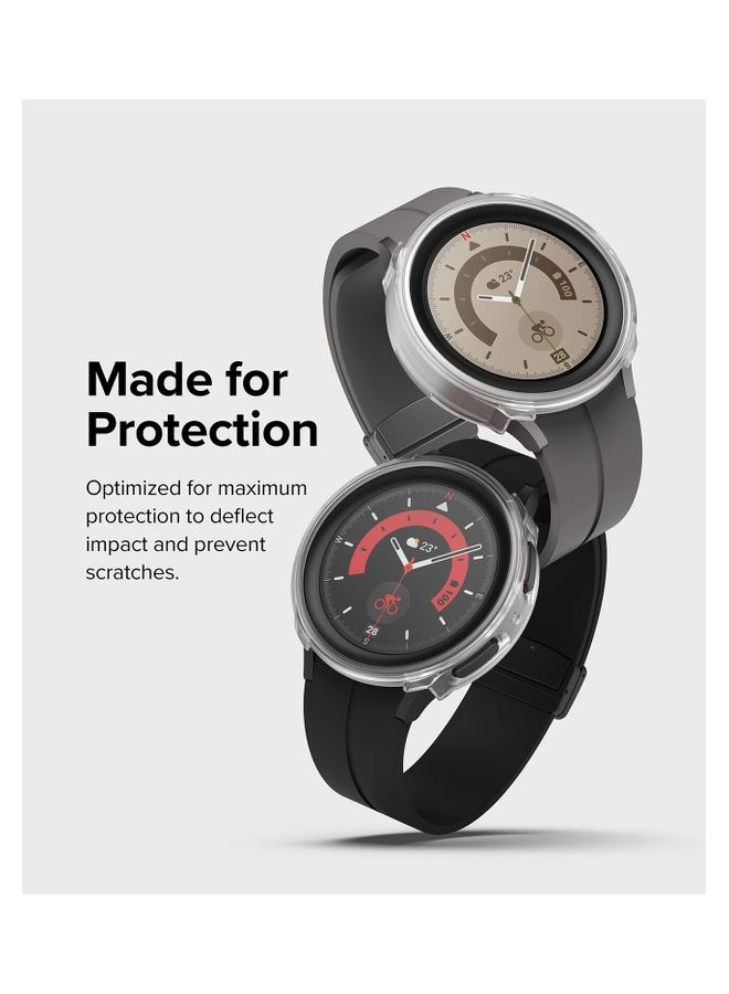 رينجك غطاء حماية واقٍ آير سبورتس بتصميم رفيع وناعم ومرن من البولي يوريثان الحراري المتين بإطار مرتفع مصمم بفتحات للأزرار لساعة جالاكسي ووتش 5 مقاس 45 مم شفاف مطفأ - Image 4