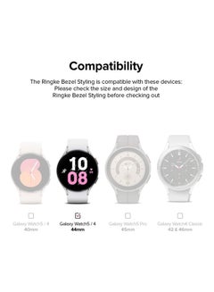 Ringke Bezel Styling Adhesive Frame Ring Cover Anti Scratch [Stainless Steel] Case Accessory for Galaxy Watch 5/Galaxy Silver  - Image 2