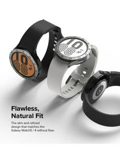 Ringke Bezel Styling Adhesive Frame Ring Cover Anti Scratch [Stainless Steel] Case Accessory for Galaxy Watch 5/Galaxy Silver  - Image 4