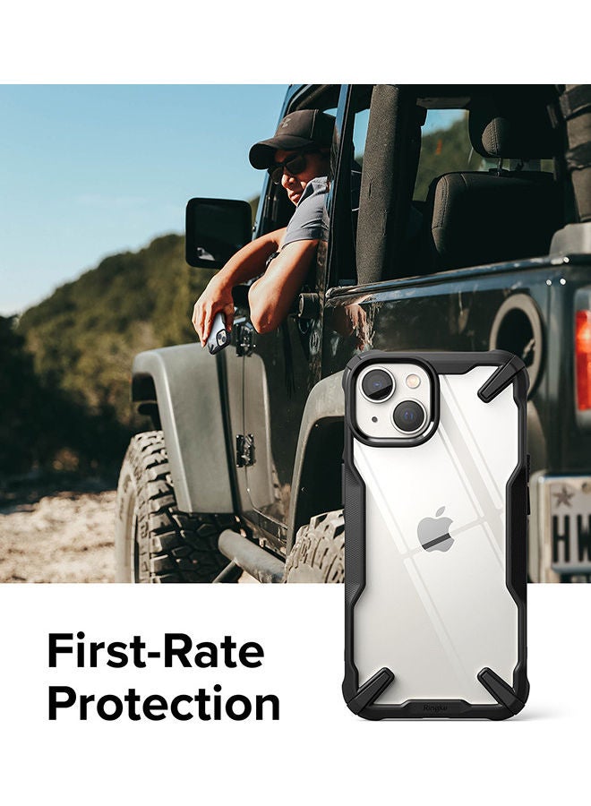 Ringke Fusion -X Design Case Clear Hard Back Heavy Duty Shockproof Advanced Protective TPU Bumper Phone Coverfor iPhone 14 Plus Camo Black - Image 4