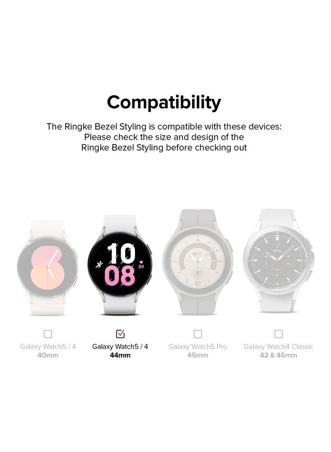 Ringke Bezel Styling Adhesive Frame Ring Cover Anti Scratch Stainless Steel Case Accessory For Galaxy Watch 5/4 44mm Clear  - Image 2