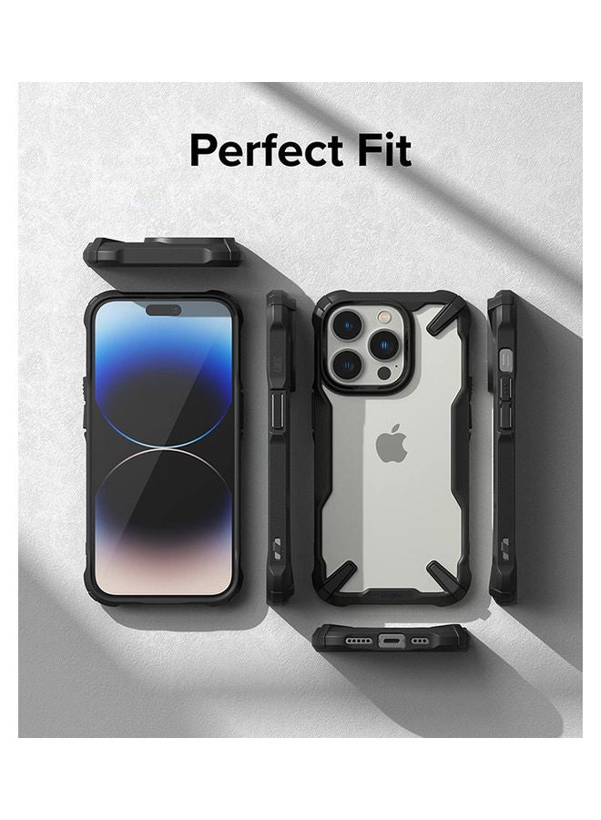 Ringke - Fusion -X Case Clear Hard Back Heavy Duty Shockproof Advanced Protective TPU Bumper Phone Cover for iPhone 14 Pro Max Black - Image 1
