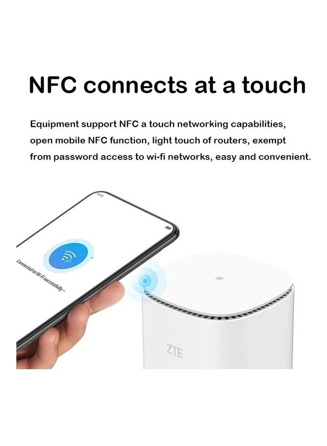 ZTE - MC8020 5G Modem CPE WiFi 6 Dual Band 5400Mbps Wireless Router White - Image 1