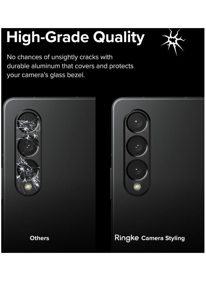 Ringke Camera Styling Aluminium Frame Camera Lens Protector Tough Protective Phone Cover Sticker For Samsung Galaxy Z Fold 4 Black  - Image 4