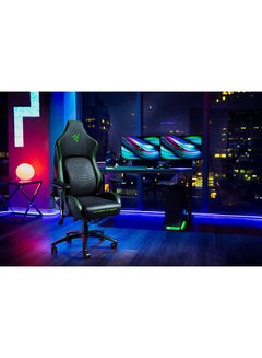 RAZER Iskur - Balck / Green - XL Gaming Chair with Built-in Lumbar Support  - Image 1