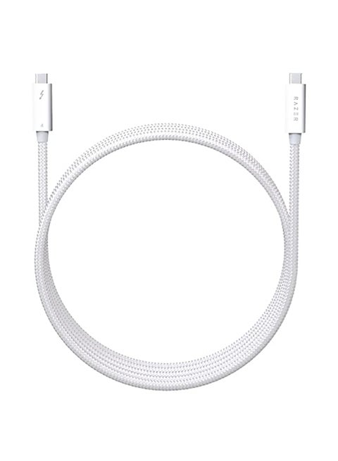 Thunderbolt 4 Cable (0.8m / 2.5ft): Up to 40 Gigabits Per Second - Up to 8K Resolutions - Up to 100W Charging - Compatible with Windows PC/Mac/Thunderbolt 3 Devices - White