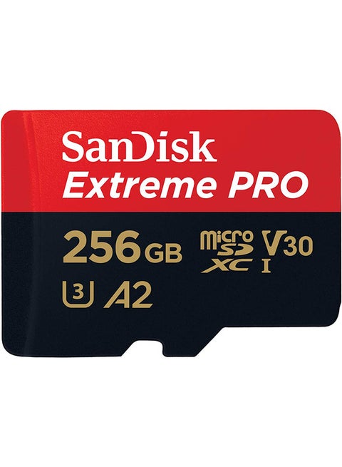 بطاقة Extreme Pro microSD UHS I لفيديو بدقة 4K على الهواتف الذكية وكاميرات الحركة والطائرات بدون طيار، قراءة بسرعة 200 ميجابايت/ثانية، وكتابة بسرعة 140 ميجابايت/ثانية وسعة 256.0 جيجابايت 256 GB