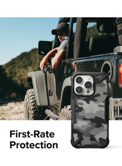 Ringke Fusion -X Design Case Hard Back Heavy Duty Shockproof Advanced Protective TPU Bumper Phone Cover For iPhone 14 Pro Max Camo Black  - Image 3