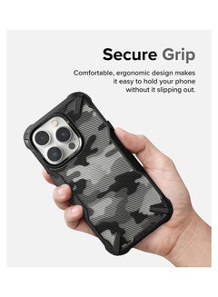 Ringke Fusion -X Design Case Hard Back Heavy Duty Shockproof Advanced Protective TPU Bumper Phone Cover For iPhone 14 Pro Max Camo Black  - Image 4