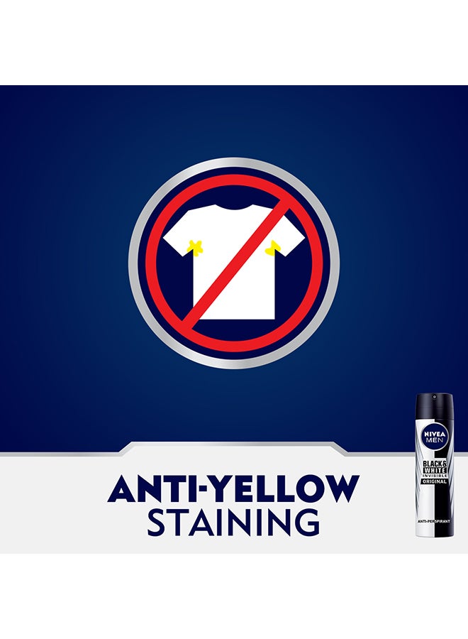 نيفيا مزيل العرق الأصلي غير المرئي بلاك آند وايت للرجال، 150 مل، عبوة من 3 قطع - Image 3