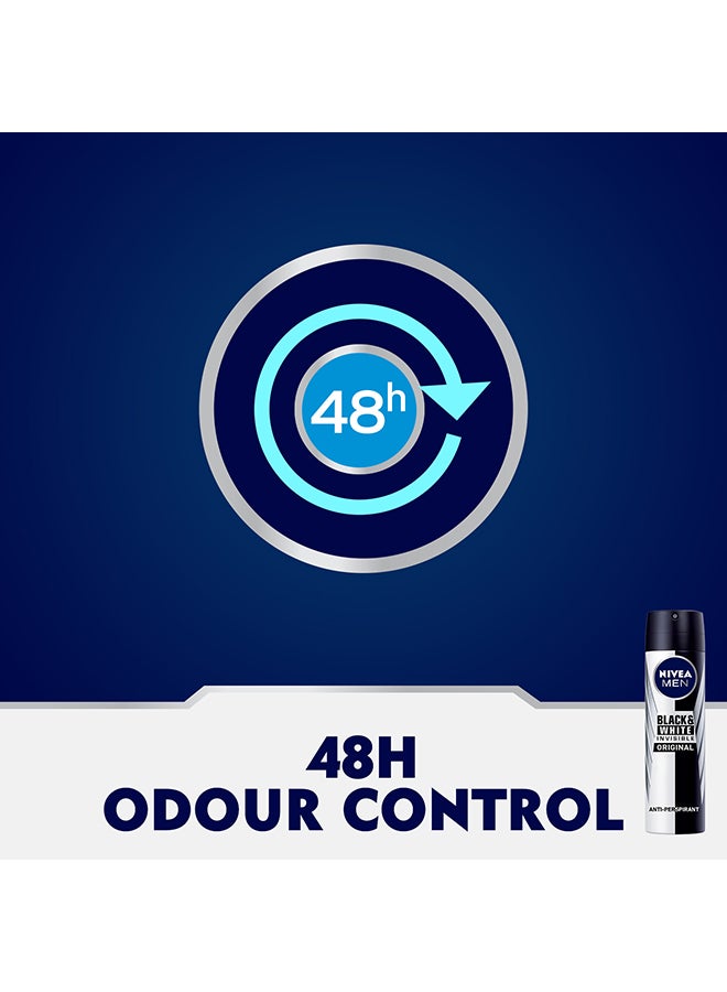 نيفيا مزيل العرق الأصلي غير المرئي بلاك آند وايت للرجال، 150 مل، عبوة من 3 قطع - Image 4