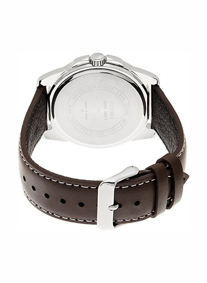 Men's Leather Analog Watch MTP-1314L-7AVDF - 50 mm - Brown - v1665065914/N11647103A_2