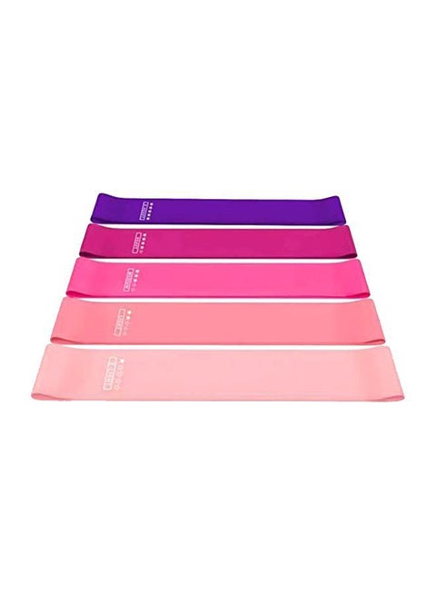 5-Piece Resistance Loop Exercise Bands With Carry Bag Set 12x2inch 12x2inch