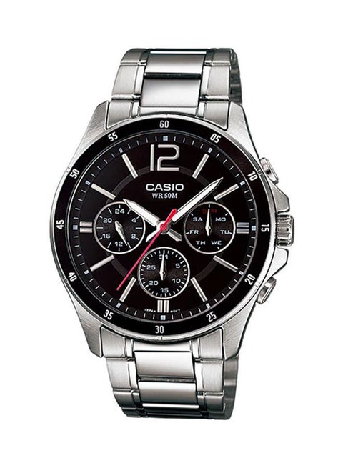 Men's Water Resistant Chronograph Watch MTP-1374D-1AVDF - 44 mm - Silver