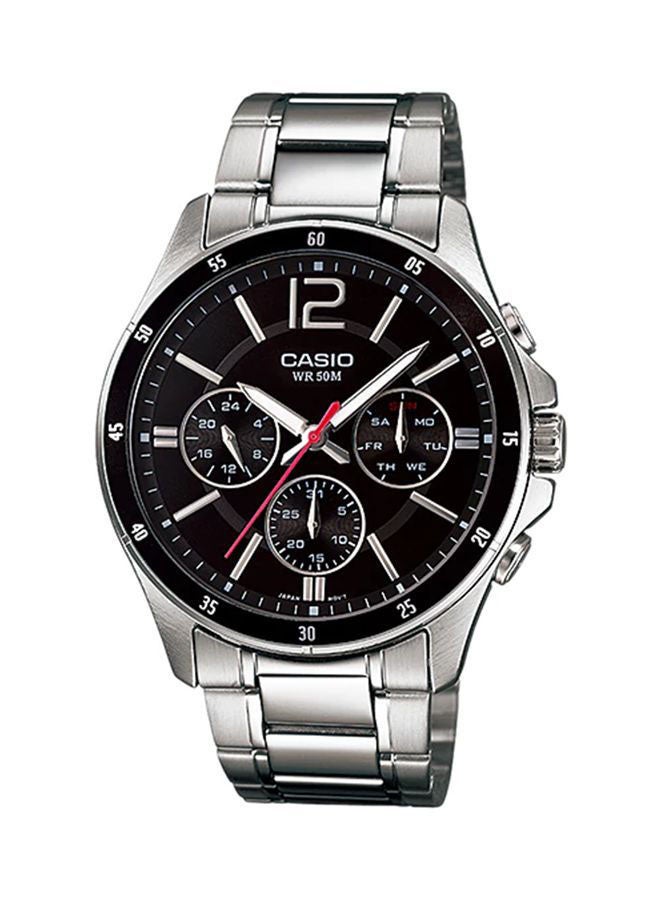 CASIO - Men's Water Resistant Chronograph Watch MTP-1374D-1AVDF - 44 mm - Silver - Image 1