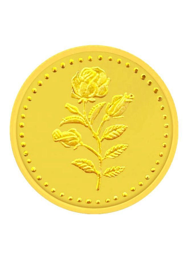 Javeri Jewellery 24 Karat 3g Gold Flower Design Coin  - Image 1