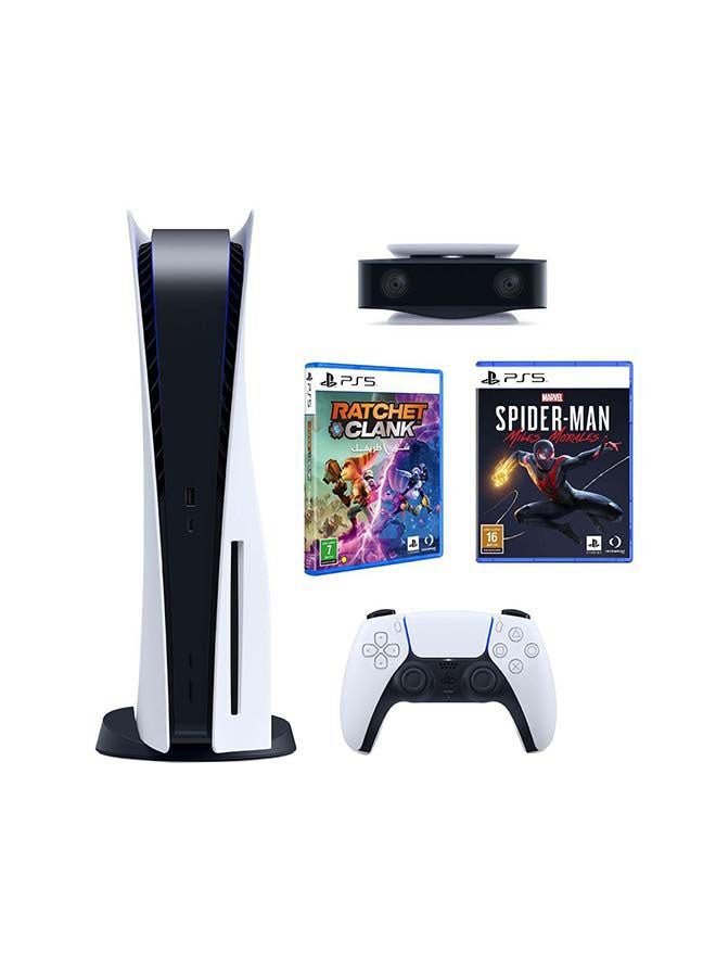 Sony PlayStation 5 Console (Disc Version), PS5 HD Camera , Ratchet And Clank And Spider-Man: Miles Morales  - Image 1