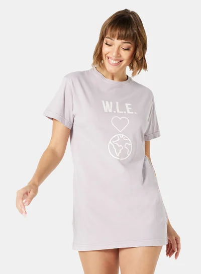Sivvi x D'Atelier Eco-Friendly Logo Loungewear Nightshirt Light Purple