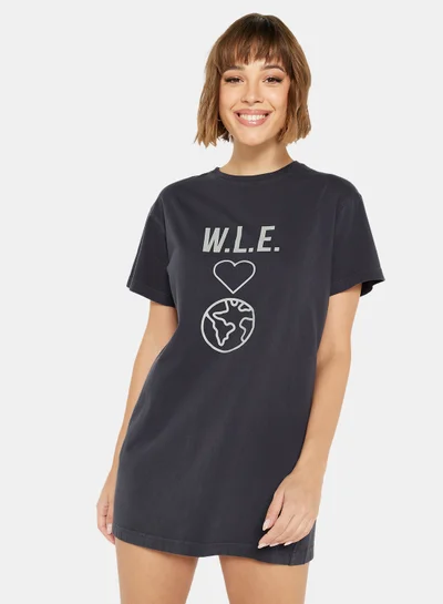 Sivvi x D'Atelier Eco-Friendly Logo Loungewear Nightshirt Charcoal Grey