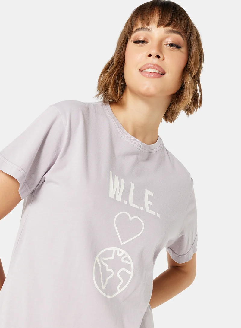 سيفي x دي‘اتيلير Eco-Friendly Logo Loungewear Nightshirt Light Purple
