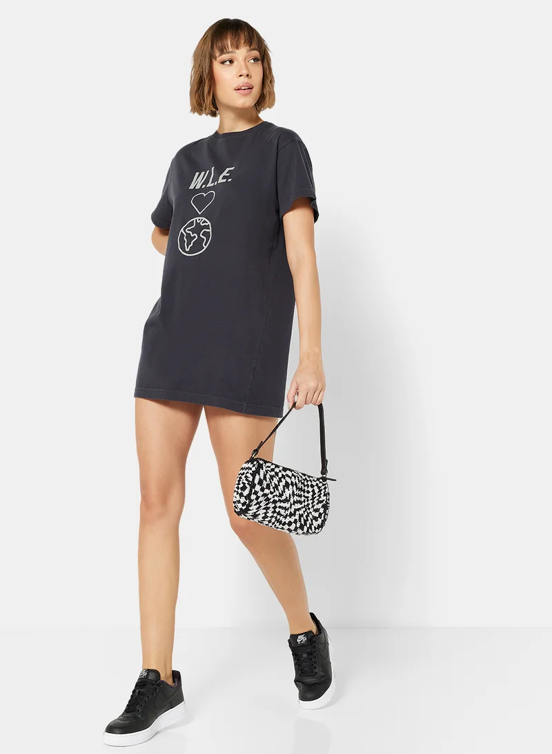 Sivvi x D'Atelier Eco-Friendly Logo Loungewear Nightshirt Charcoal Grey