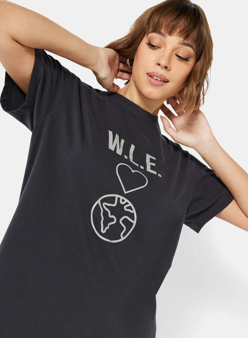 Sivvi x D'Atelier Eco-Friendly Logo Loungewear Nightshirt Charcoal Grey