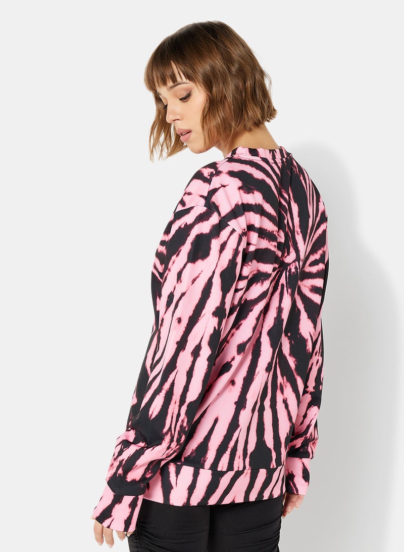 High Streets - Tie Dye Oversized Sweatshirt Pink - Image 1