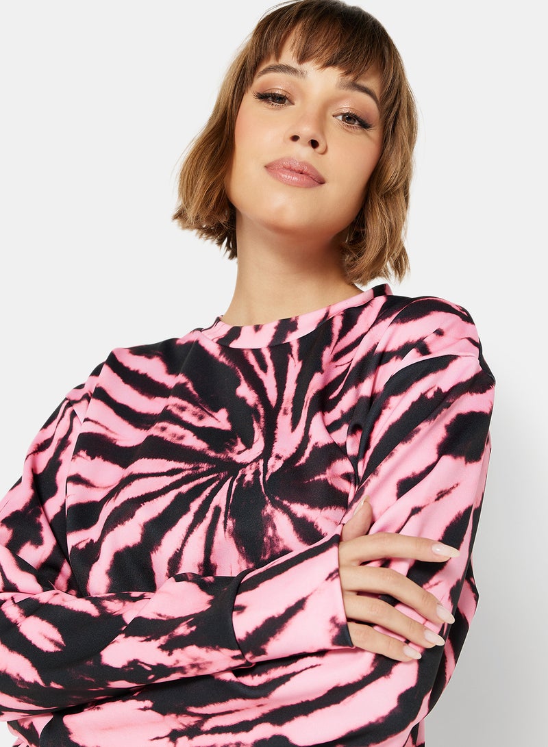 High Streets - Tie Dye Oversized Sweatshirt Pink - Image 1
