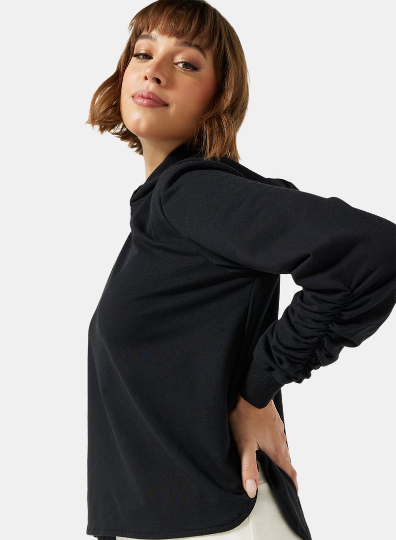 trendyol - Plain Long Sleeve Sweatshirt Black - Image 1