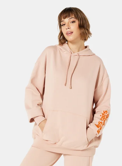 ليس جيرلز ليس بويز Basic Logo Oversized Hoodie Pink