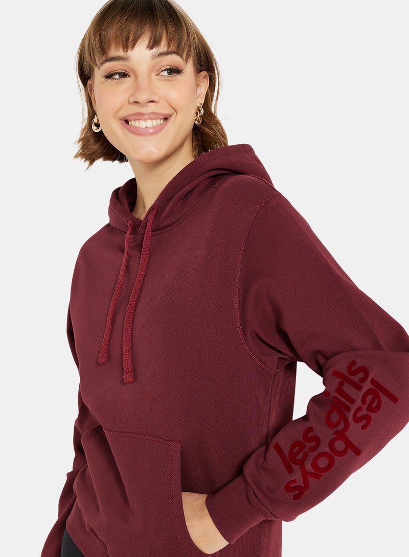 Les Girls Les Boys - Basic Logo Hoodie Maroon - Image 1