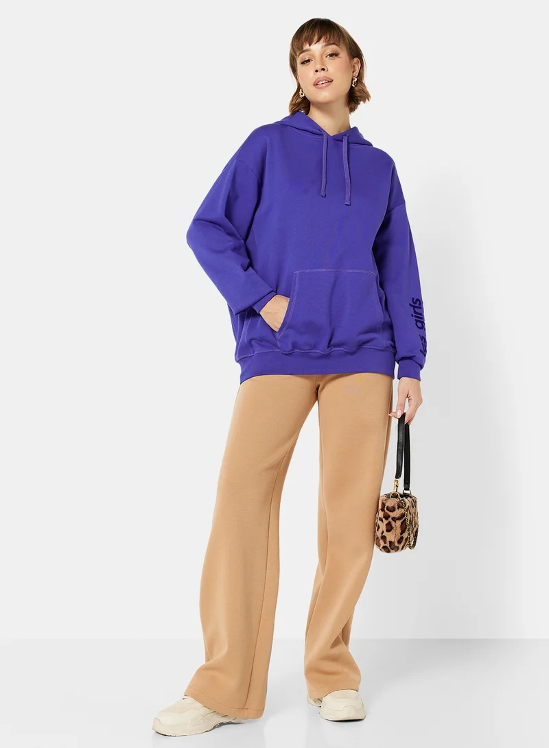 ليس جيرلز ليس بويز Basic Oversized Hoodie Blue