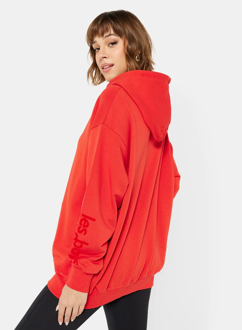 ليس جيرلز ليس بويز Basic Oversized Hoodie Red