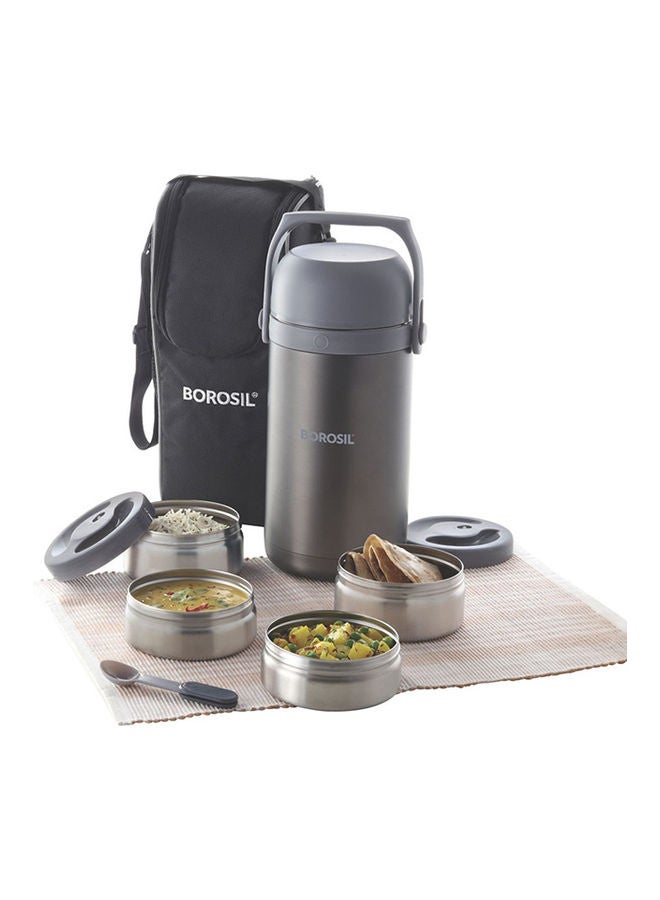 BOROSIL - 4 Layer Borosil Hot N Fresh Lunch Box Silver - Image 1