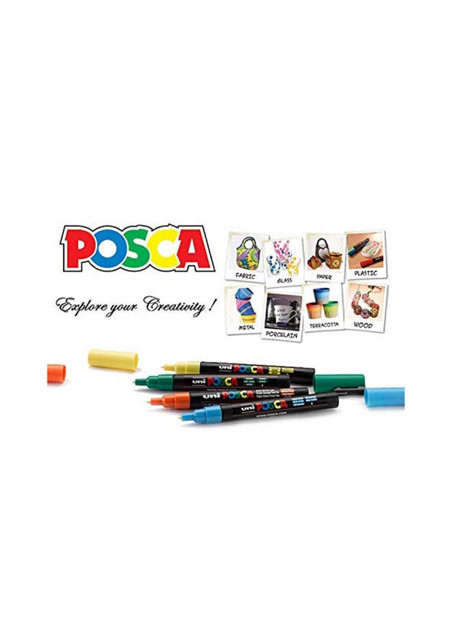 POSCA - 16-Piece Bullet Shaped Paint Marker Set 0.9-1.3 mm Multicolour - Image 1
