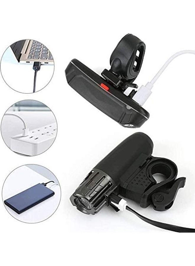 Rock Pow Bike Lights, USB Rechargeable Bike Lights Set, Cycle Lights with 4 Modes, IP65 Waterproof Bicycle Lights, 1 Headlight and 2 Taillights, Easy to Fit 11.2 x 8 x 5.8cm 11.2 x 8 x 5.8cm  - Image 3
