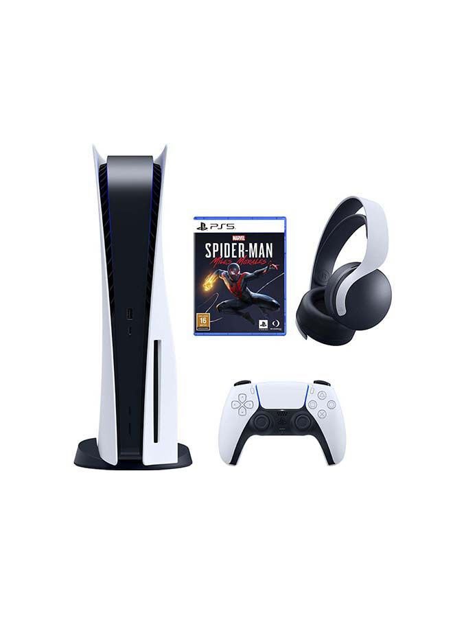Sony PlayStation 5 Console (Disc Version), 3D wireless Headset And Spider-Man: Miles Morales - Image 1