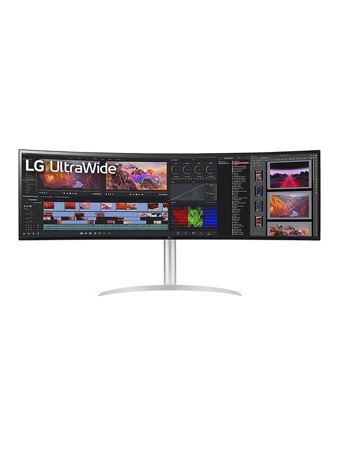LG - 49 Inch 32:9 Curved UltraWide Dual QHD 144Hz Nano IPS Curved Monitor With HDMI 2.1, USB Type-C(90W),Tilt/Height/Swivel Adjustable - 49WQ95C-W White - Image 1