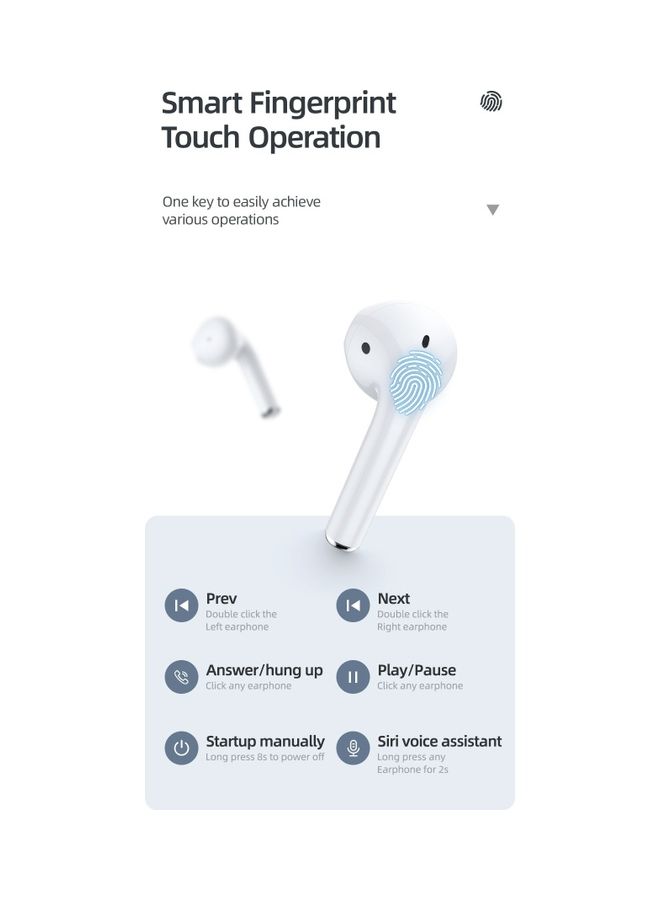 TWS JR-T03S Air True Wireless Earbuds White