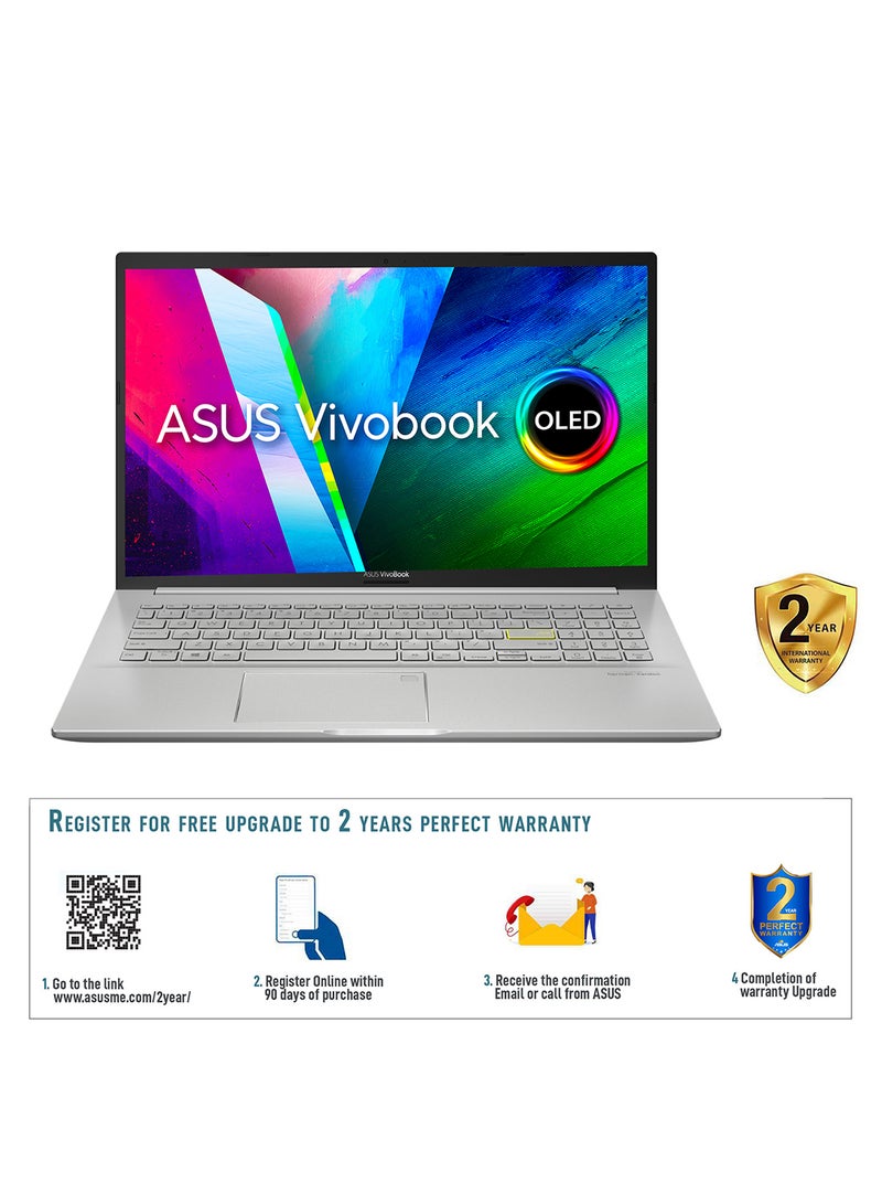 ASUS - Vivobook 16X M1603QA-MB192W Slim Laptop With 16-Inch Display, AMD Ryzen 5 5600H Processor/8GB RAM/512GB SSD/Integrated Graphics/Windows 11 Home English/Arabic Transparent Sliver - Image 1