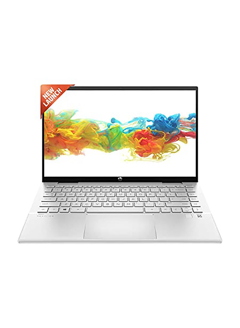 إتش بي - لابتوب بافيليون x360 بميزة 2 في 1 ‎14-‎ek0019ne بشاشة باللمس مقاس 14 بوصة بدقةٍ كاملة الوضوح ومعالج إنتل كور i5 من الجيل 12 وذاكرة رام سعة 16 جيجابايت ومحرك أقراص SSD سعة 512 جيجابايت وبطاقة رسومات إنتل أيريس Xe ونظام ويندوز 11/ الإنجليزية/العربية فضي طبيعي - Image 1
