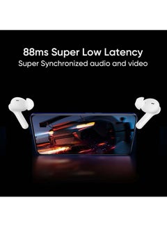 realme BudsT100 Water Resistant Bluetooth Earbuds With Microphone Active Noise Cancellation and ENC For Calls White  - Image 5