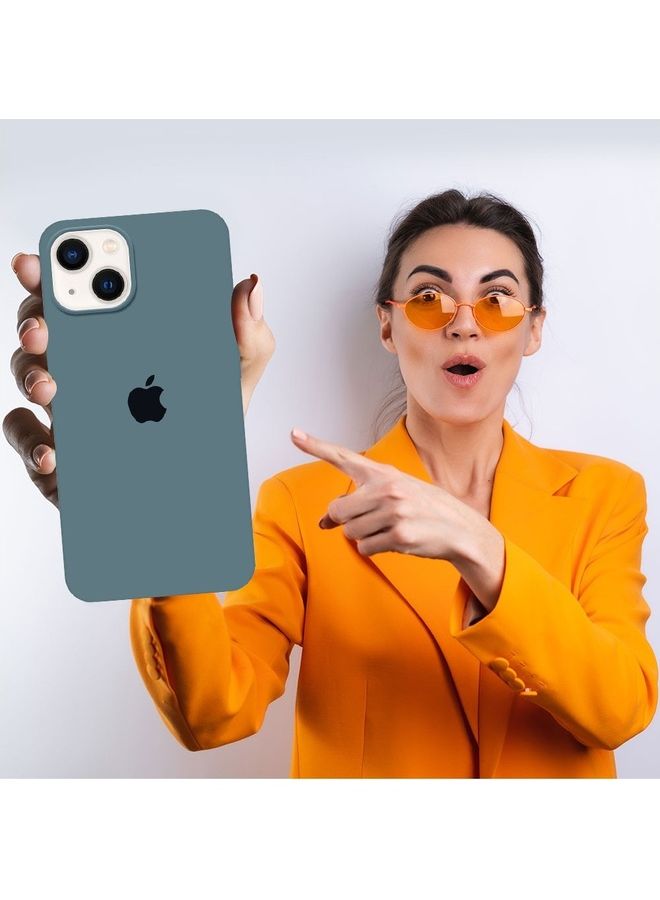 MARGOUN - Silicone Cover Liquid Gel Soft Ultra Slim Shockproof Back Case Cover Full Body Protection For Apple iPhone 14 6.1 inch Cactus Green - Image 1