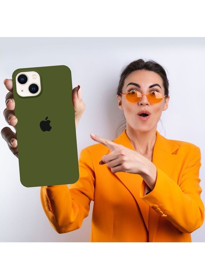 MARGOUN - Apple iPhone 14 Case Silicone Cover Liquid Gel Soft Ultra Slim Shockproof Back Cover Full Body Protection 6.1 Inch Forest Green - Image 1