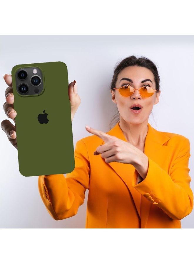 MARGOUN - Silicone Cover Liquid Gel Soft Ultra Slim Shockproof Back Case Cover Full Body Protection For Apple iPhone 14 Pro 6.1 inch Forest Green - Image 1