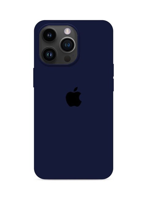 Apple iPhone 14 Pro Case Silicone Cover Liquid Gel Soft Ultra Slim Shockproof Back Cover Full Body Protection 6.1 Inch Midnight Blue