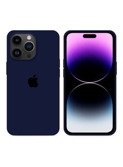 MARGOUN Apple iPhone 14 Pro Case Silicone Cover Liquid Gel Soft Ultra Slim Shockproof Back Cover Full Body Protection 6.1 Inch Midnight Blue  - Image 3