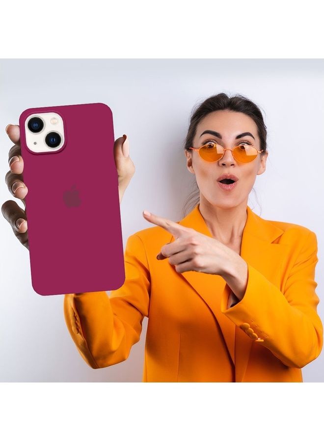 MARGOUN - Silicone Case Cover Liquid Gel Soft Ultra Slim Shockproof Back Cover Full Body Protection For Apple iPhone 14 Plus 6.7 inch Maroon - Image 1