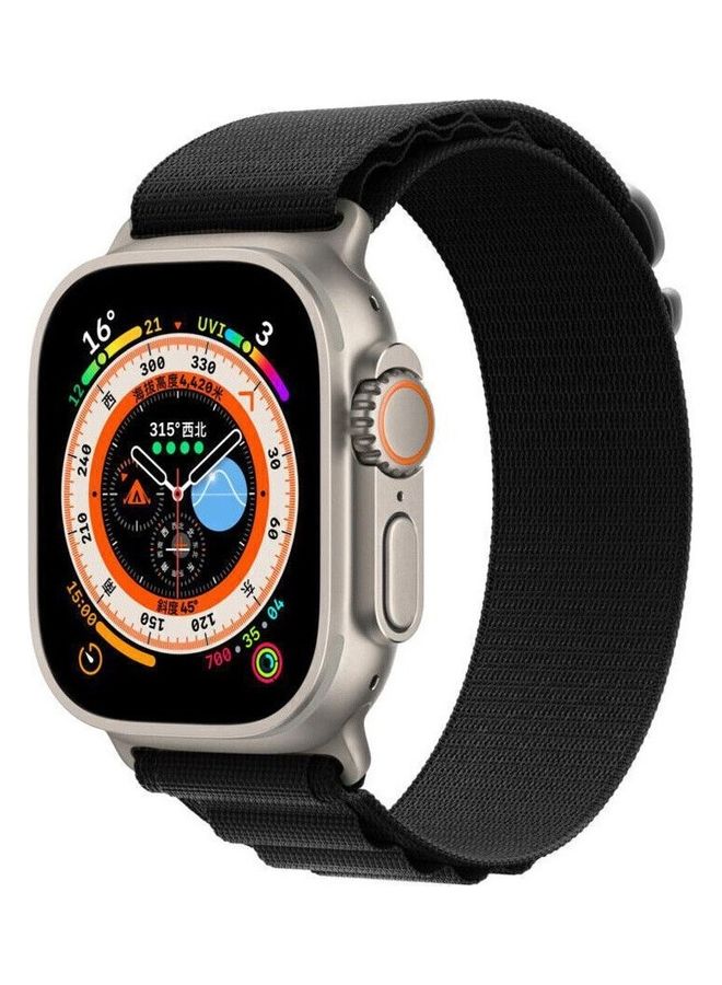 MARGOUN - Apple Watch Alpine Loop Band 49mm/45mm/44mm Nylon Woven Sport Strap Compatible with iWatch Series 8/Ultra/7/SE/6/5/4/3/2/1 Black - Image 1